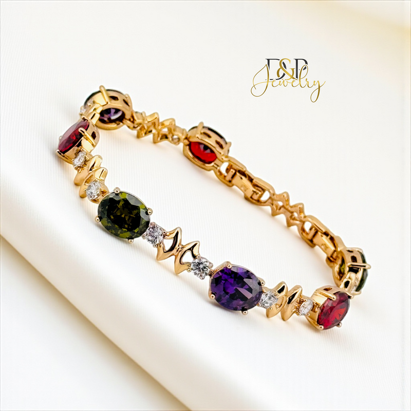 18K GOLD MULTICOLOR  BRACELET BR849