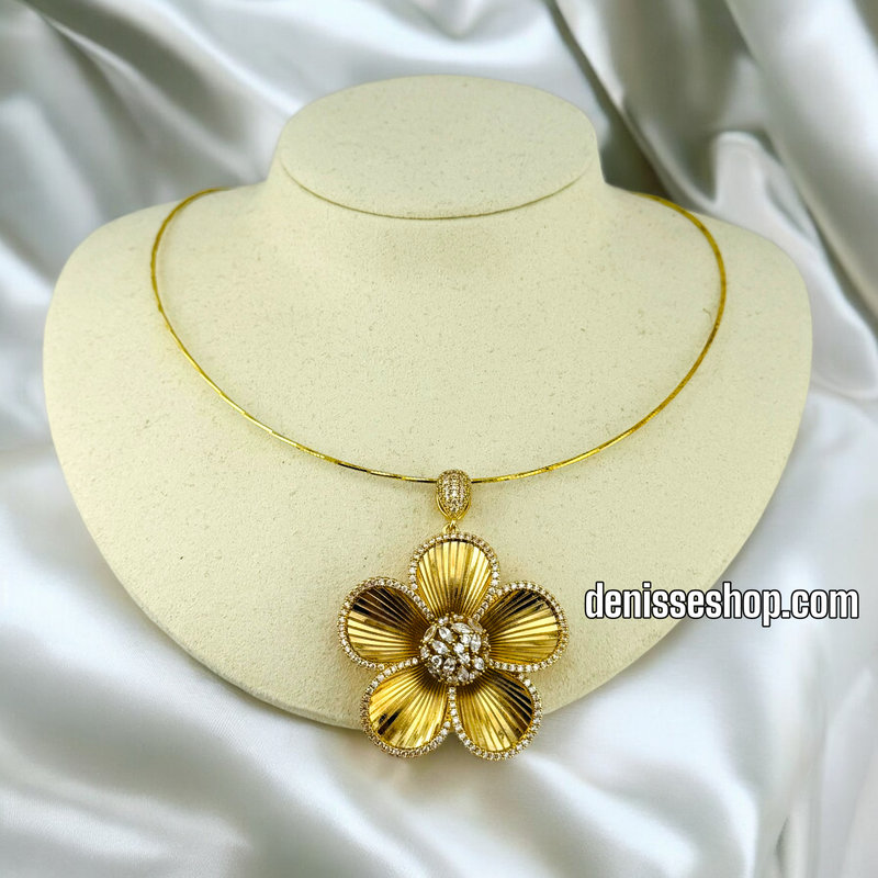 14K / WOMEN FLOWER FASHION NECKLACE N104