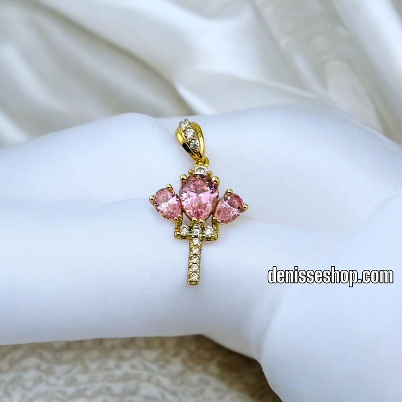 14K WOMEN/GIRL PINK KEY PENDANT P499