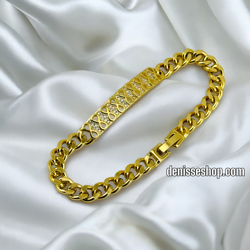 14K INFINITY CUBAN BRACELET BR528