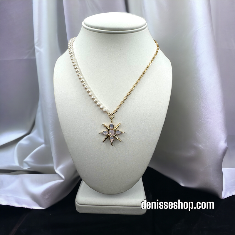 14K SUN PEARL NECKLACE SET C10