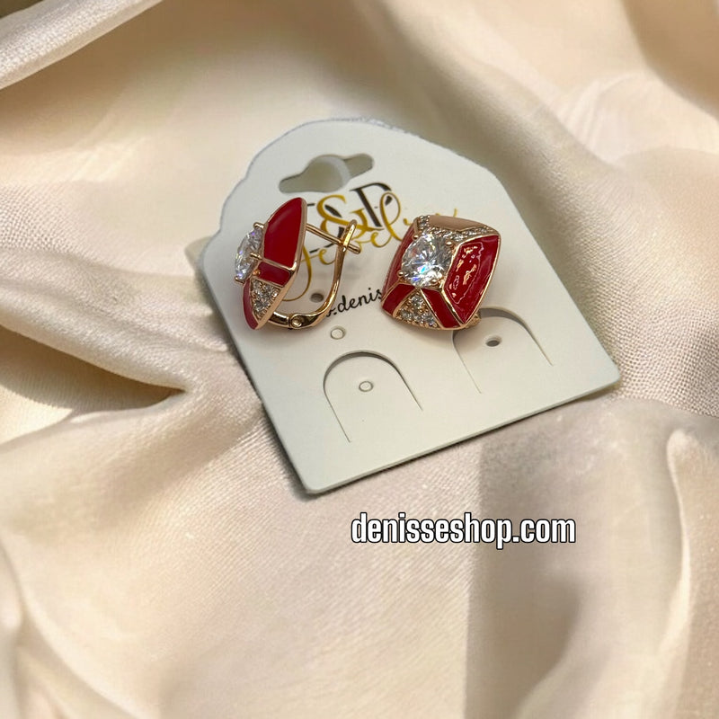 18K RED EARRINGS E414