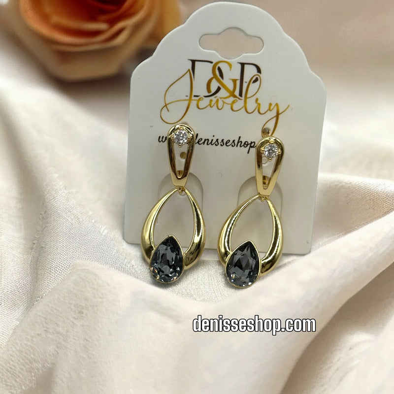 14K BLACK EARRINGS E392