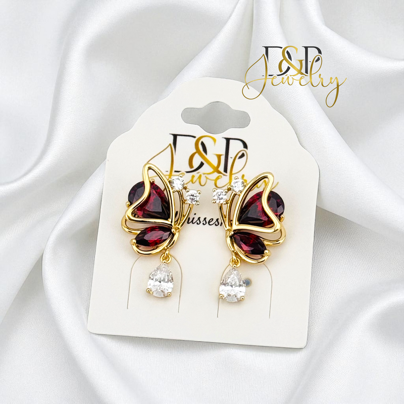14K BUTTERFLY EARRINGS E972