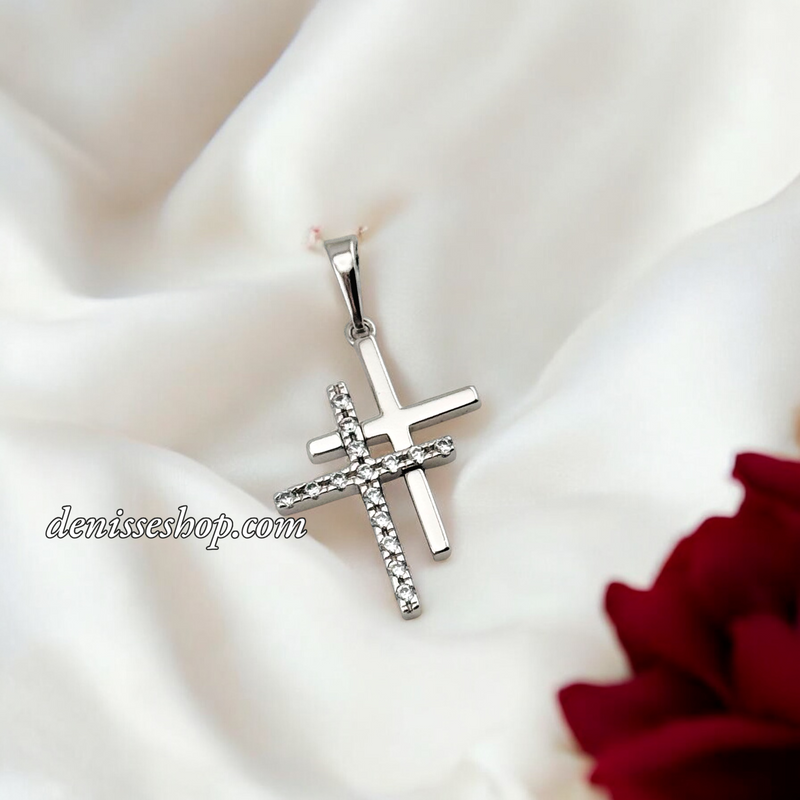 SILVER WOMEN/GIRL CROSS PENDANT P695