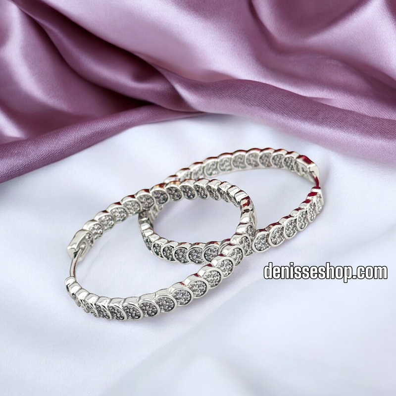 SILVER MEDIUM HOOP EARRING HP616