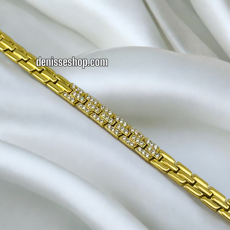 14K / WHITE STONE FASHION BRACELET BR537