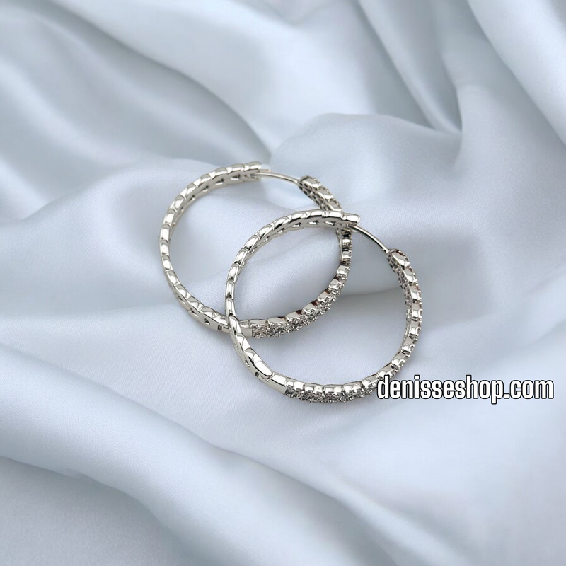 SILVER MEDIUM HOOP EARRING HP615