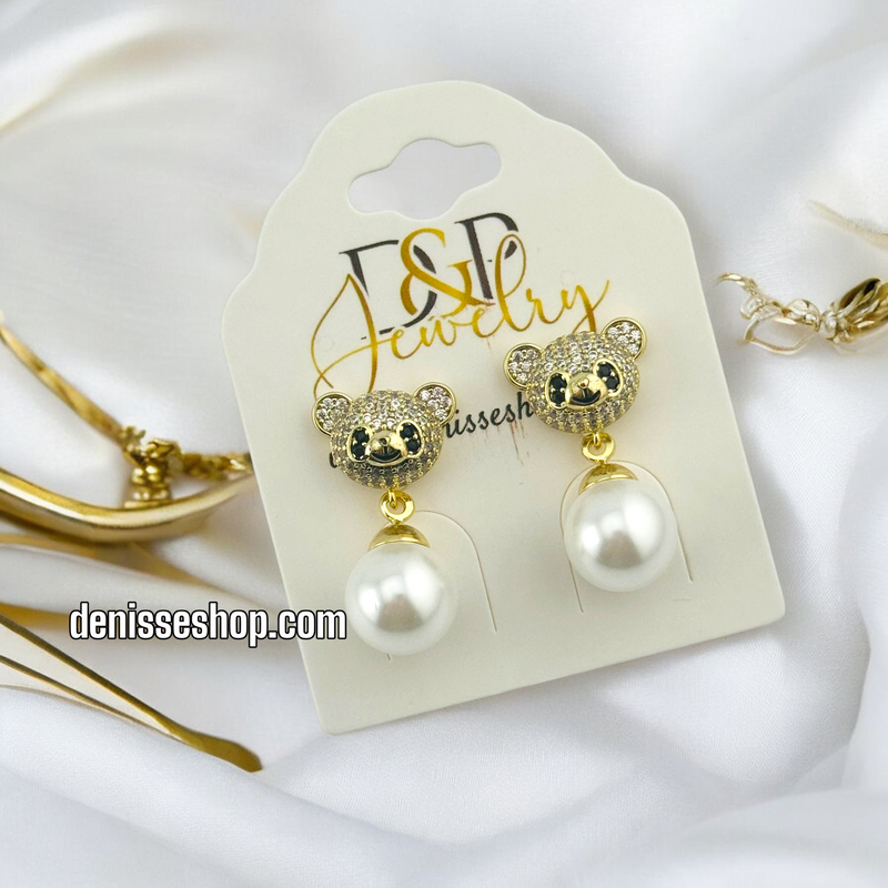 14K PANDA  EARRING E642