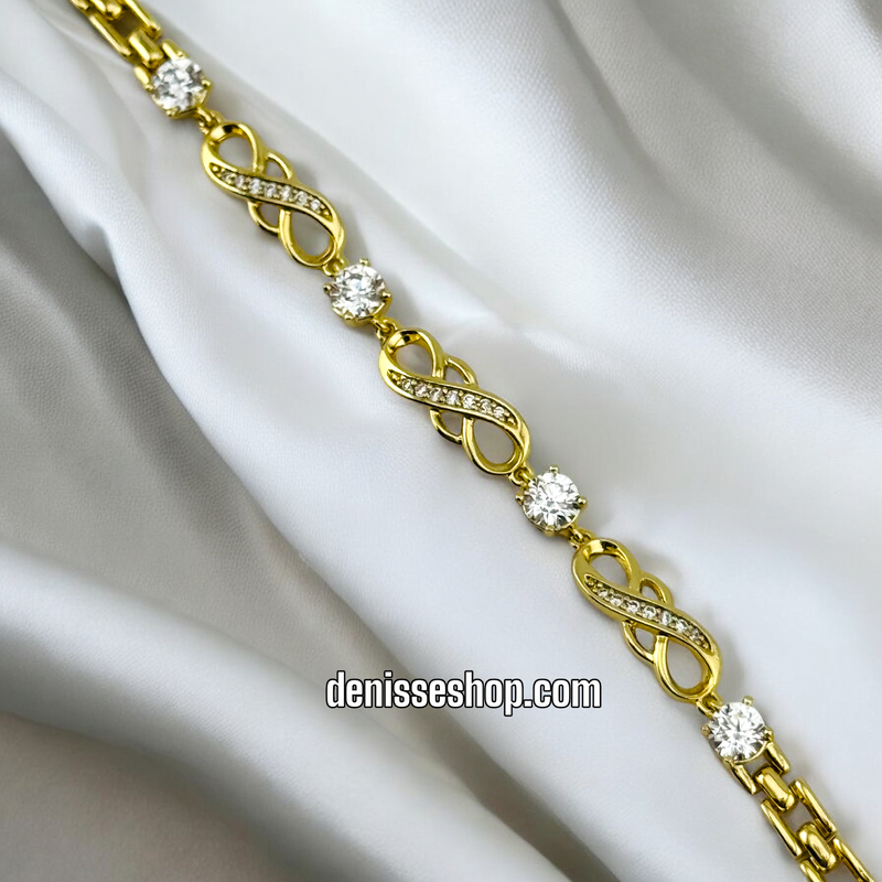 14K / WHITE STONE/ INFINITY  BRACELET  BR509