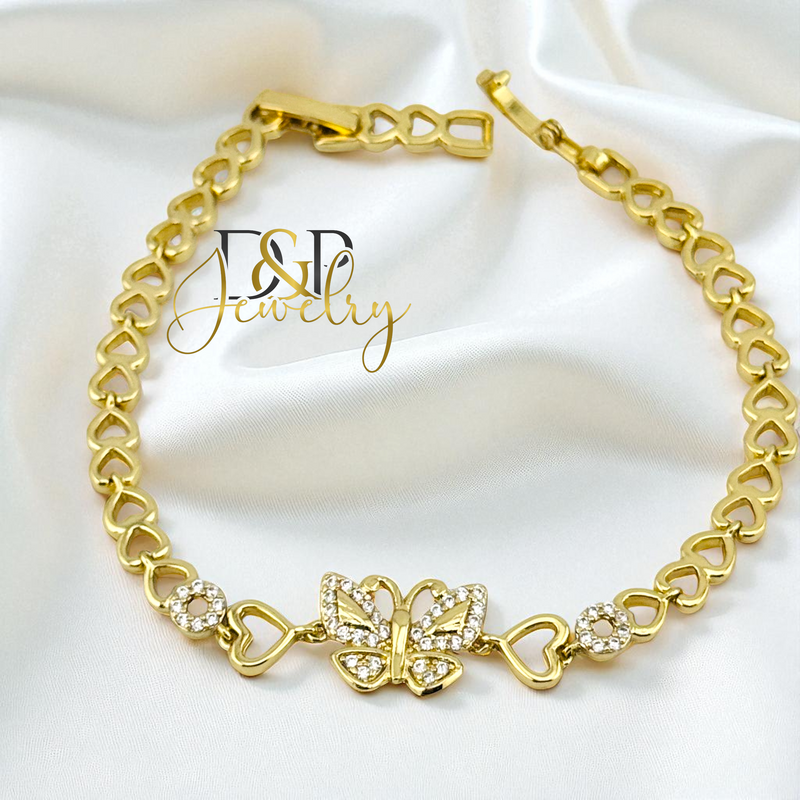14K BUTTERFLY GOLD BRACELET BR783