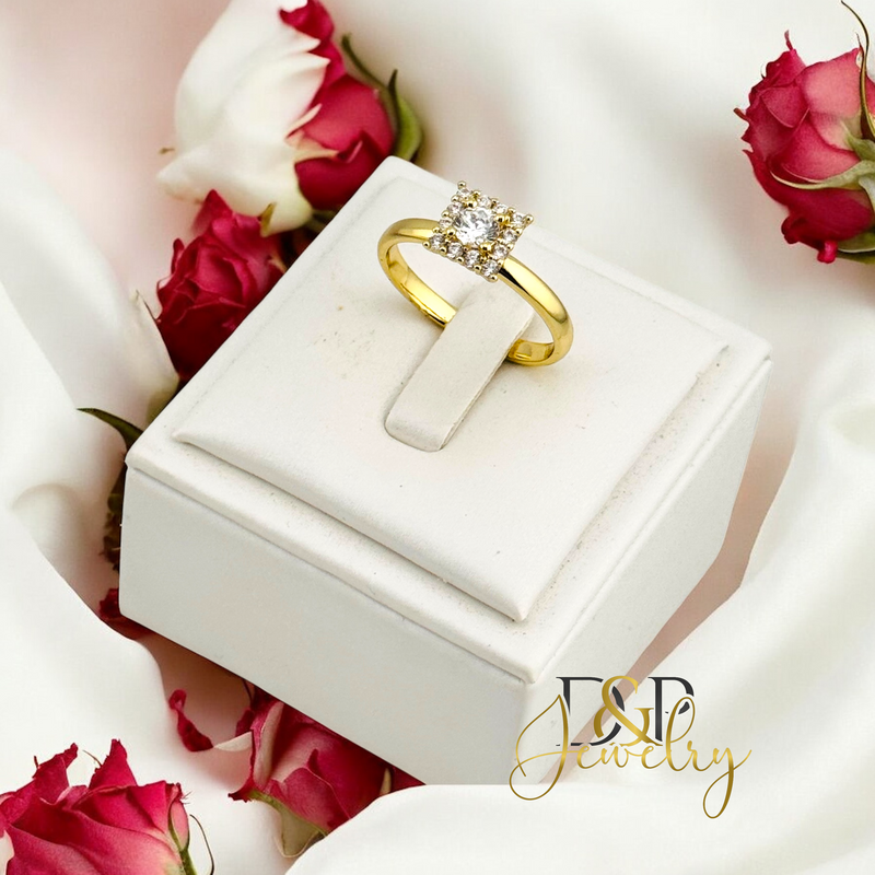 14K SQUARE DESIGN RING RG375