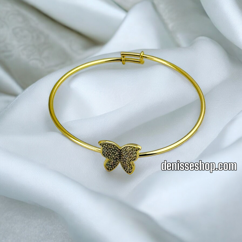 14K / GIRL WHITE STONE BUTERFLY BRACELET BR532