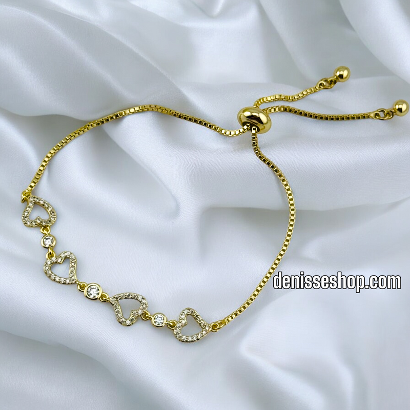 14K /WOMAN TINI HEART LINKS BRACELET BR584