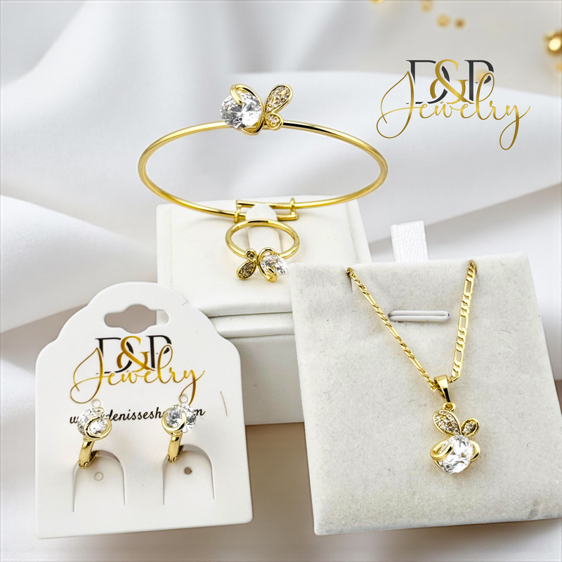 14K GIRL BUTTERFLY NECKLACE SET 5 PCS N271