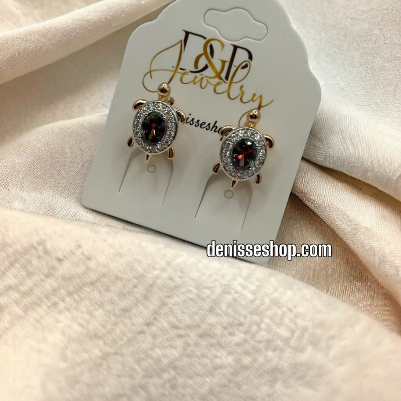 14K TURTLE EARRINGS E355