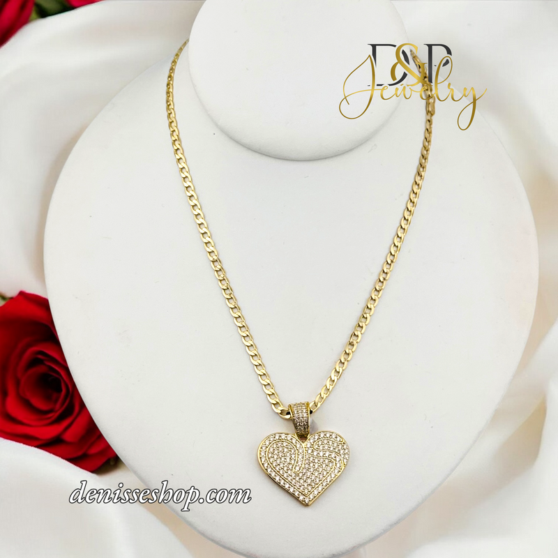 14K HEART PENDANT P668