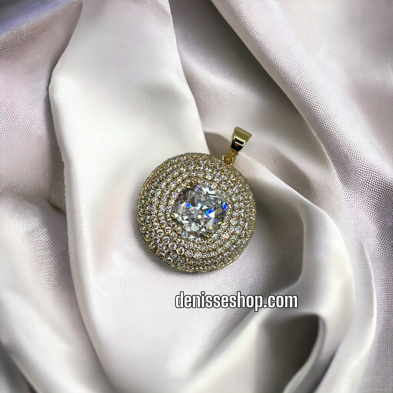 18K White Stone  Pendant P173