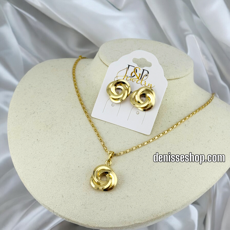 14K SWIRL SHAPE  WOMEN  NECKLACE SET N87