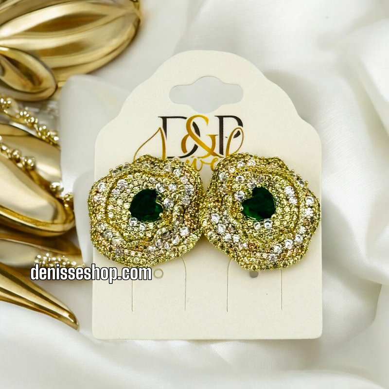 14K GREEN EARRING E616