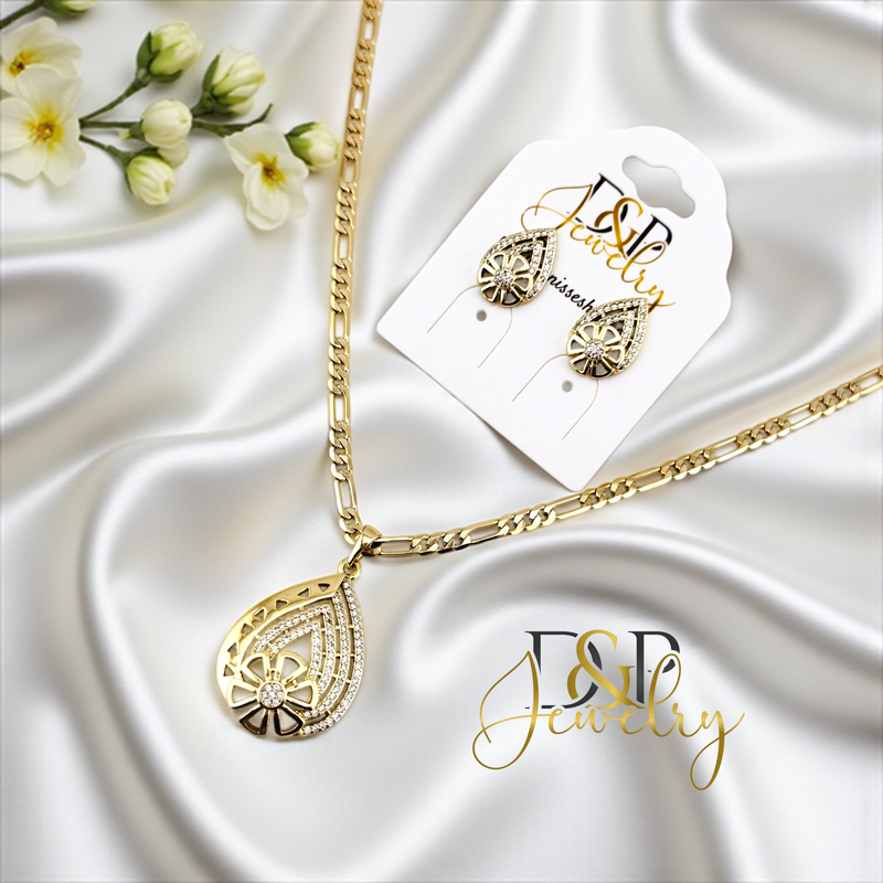 14K ELEGANT NECKLACE SET N273