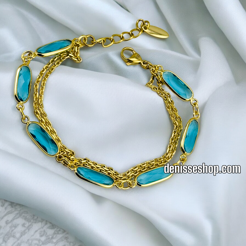 14K /WOMAN BLUE STONE  BRACELET BR554