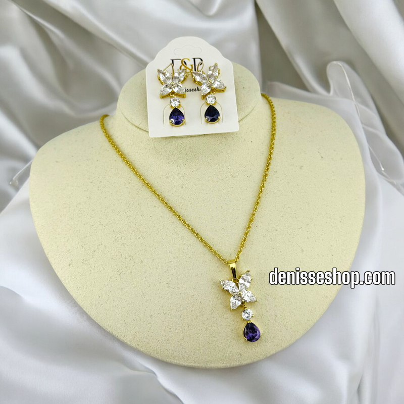 14K / WOMEN / ELEGANT PURPLE NECKLACE SET N130