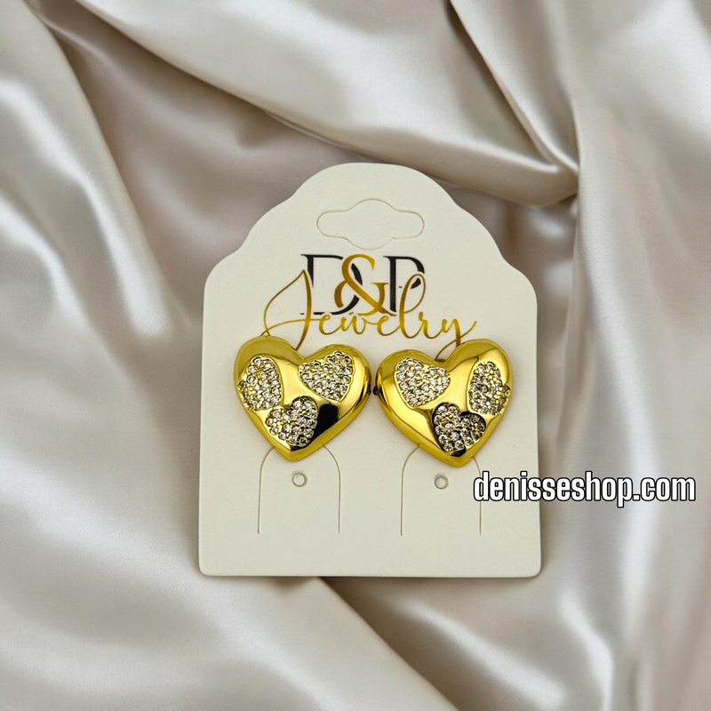 14K /WOMAN/ HEART STUD EARRING E738