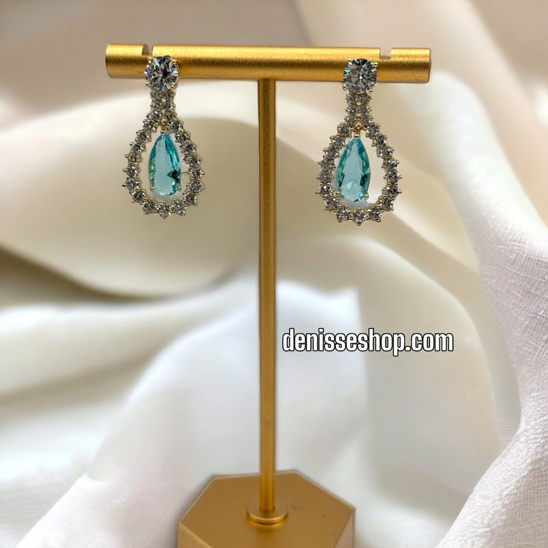 14K BLUE EARRINGS E378