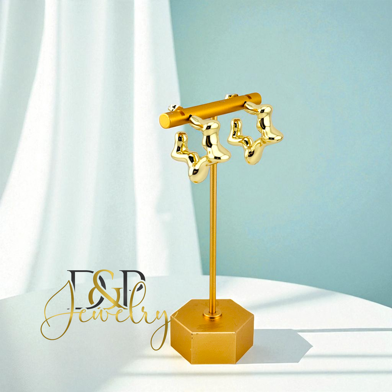 14K GOLD STAR EARRING E918