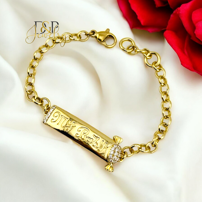14K MY BABYPLAQUE KIDS BRACELET BR750
