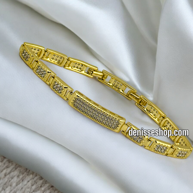 14K WITHE STONE GOLD BRACELET BR650