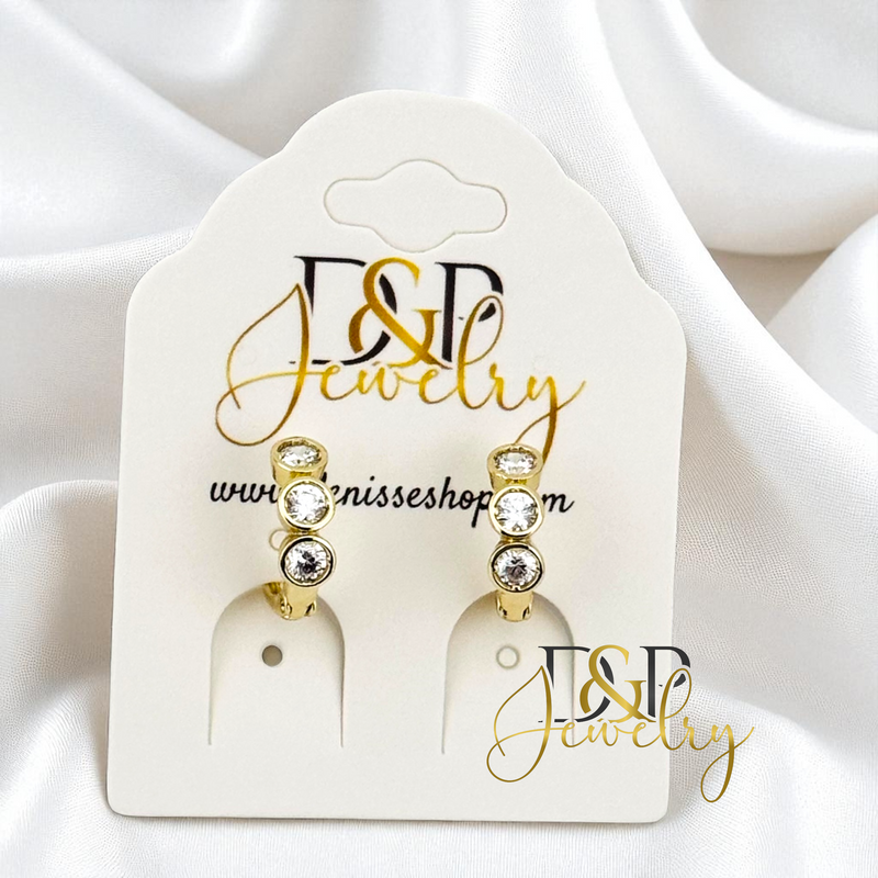 14K SMALL WHITE HOOP EARRING HP775