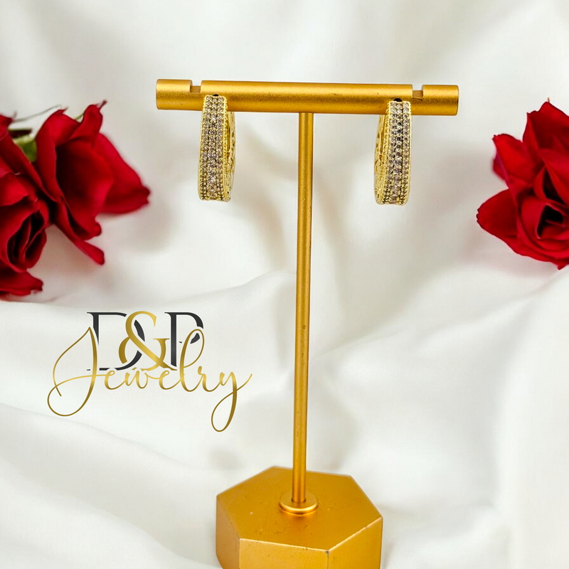 14K DESIGN HOOP EARRING HP666