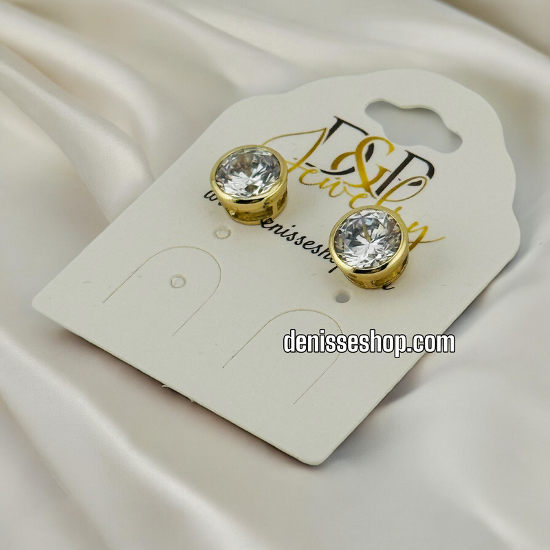 14K WHITE STONE EARRINGS E513