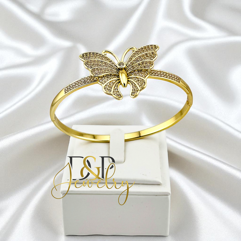 14K BUTTERFLY BANGLE BRACELET BR789