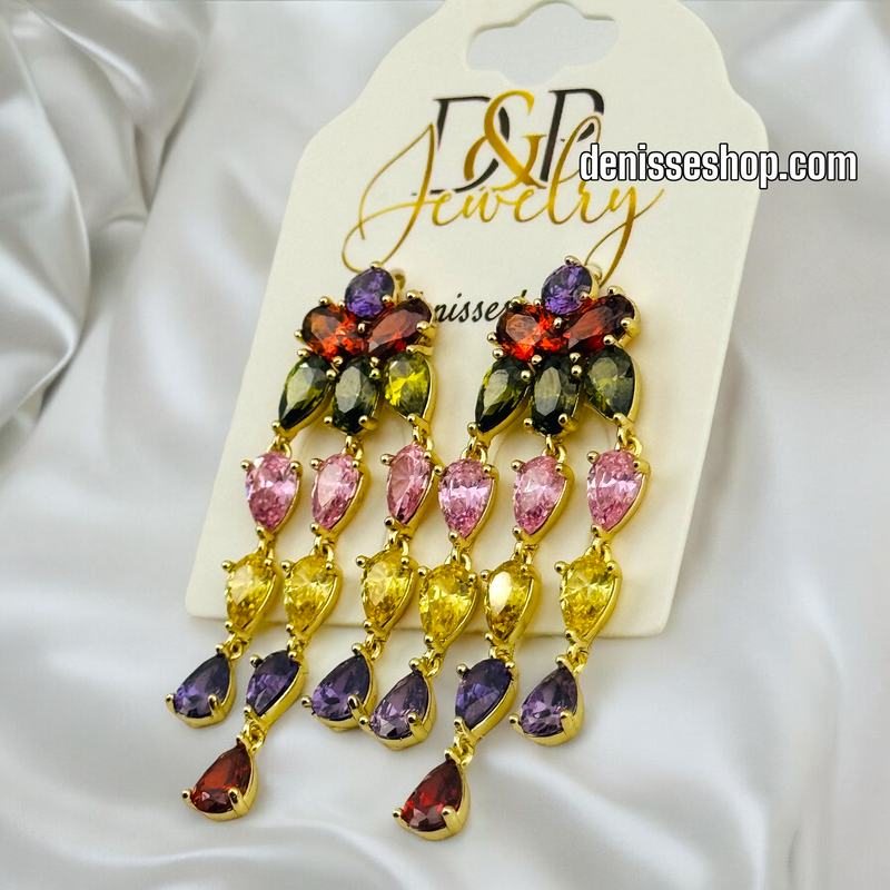 14K COLORFUL EARRING E609