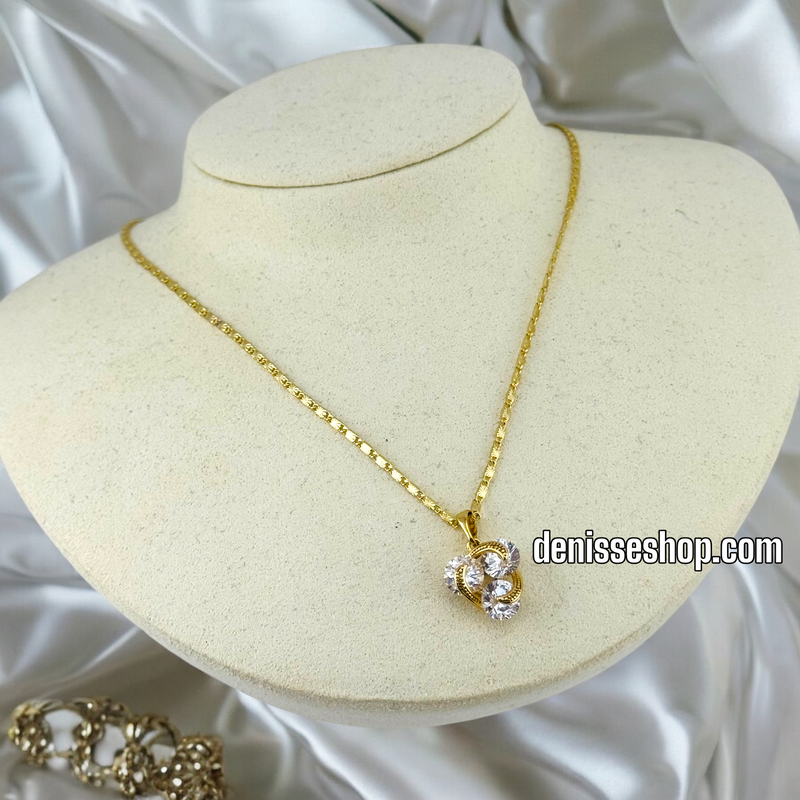 14K SHINY WHITE STONES PENDANT P516