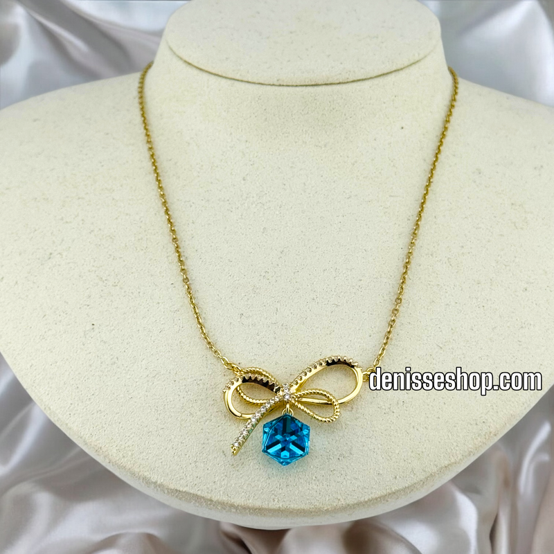 14K / WOMEN BOWE BLUE STONE NECKLACE N94