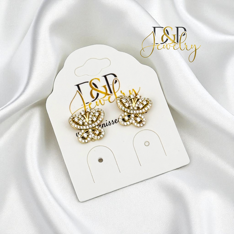 14K BUTTERFLY EARRING E985