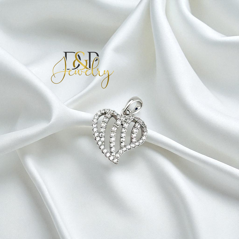 14K SILVER/HEART PENDANT P919
