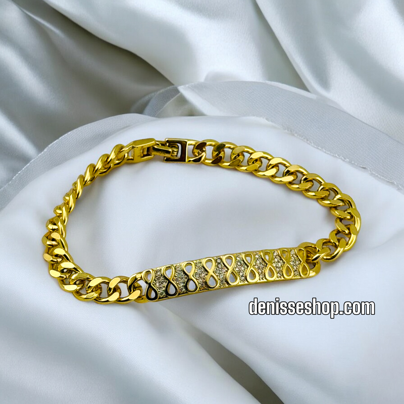 14K INFINITY CUBAN BRACELET BR528