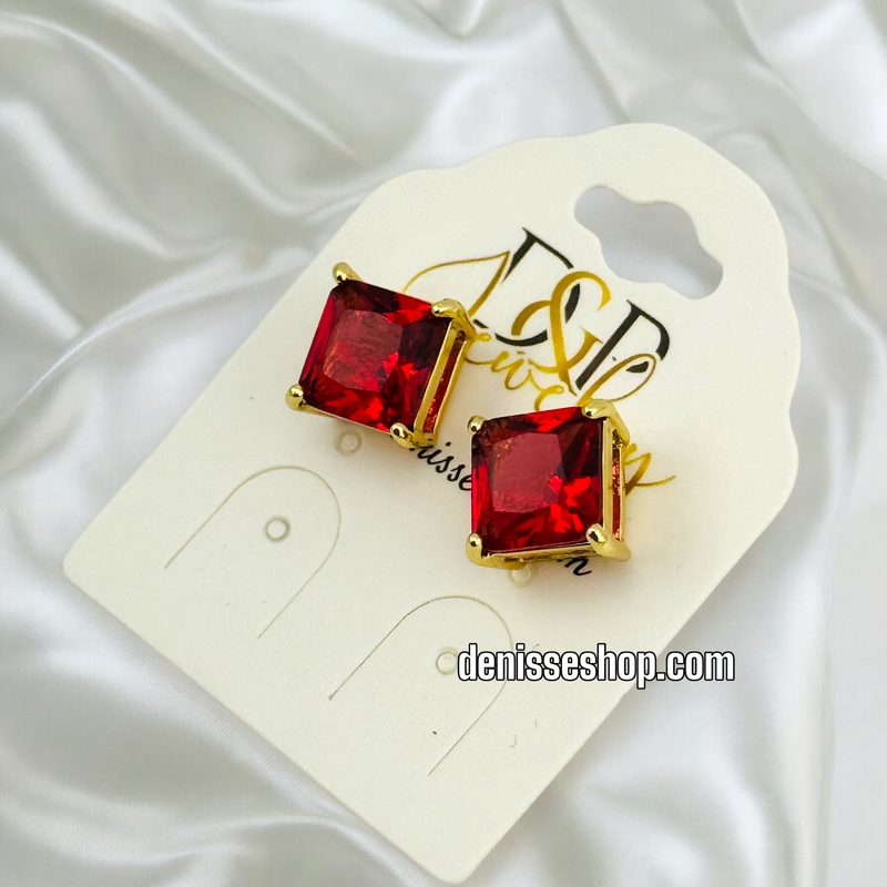 14K RUBY EARRING E579