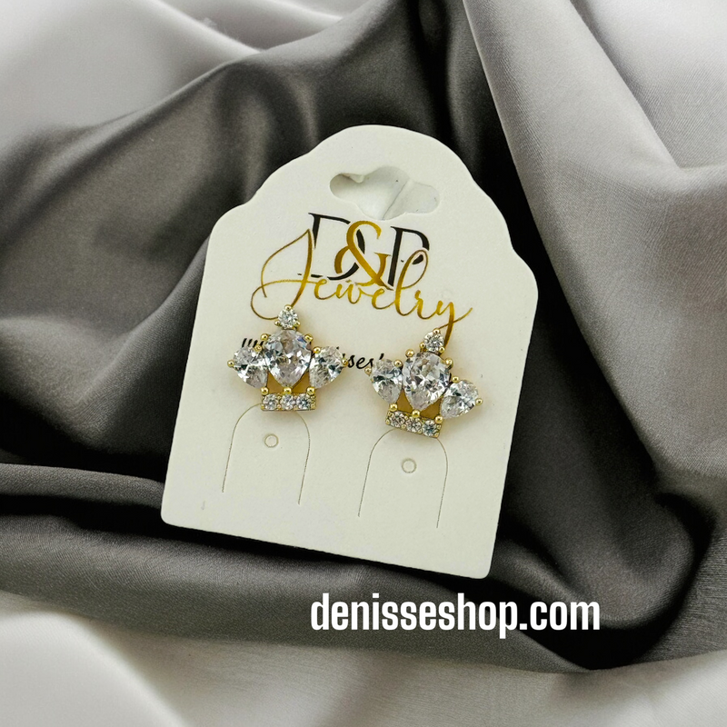 14K CROWN EARRINGS E492