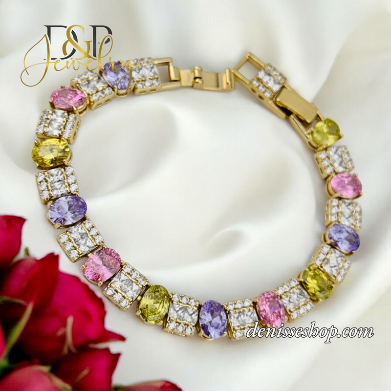 14K MULTICOLOR DESIGN BRACELET BR675