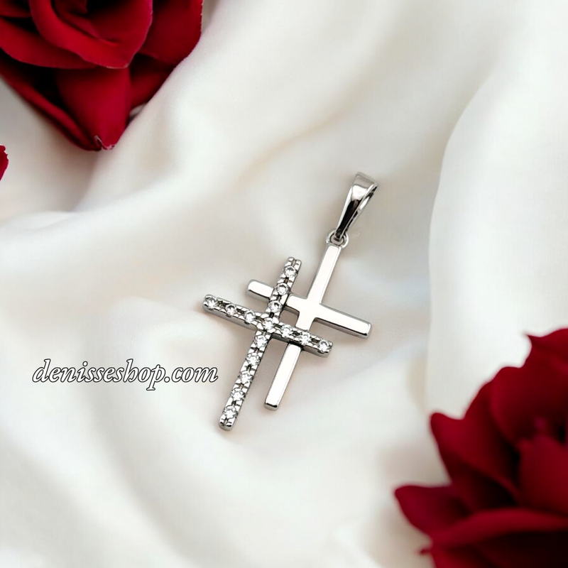 SILVER WOMEN/GIRL CROSS PENDANT P695