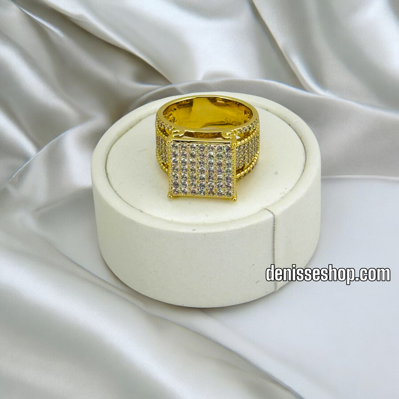 14K WOMEN BLING SQUARE RING RG298