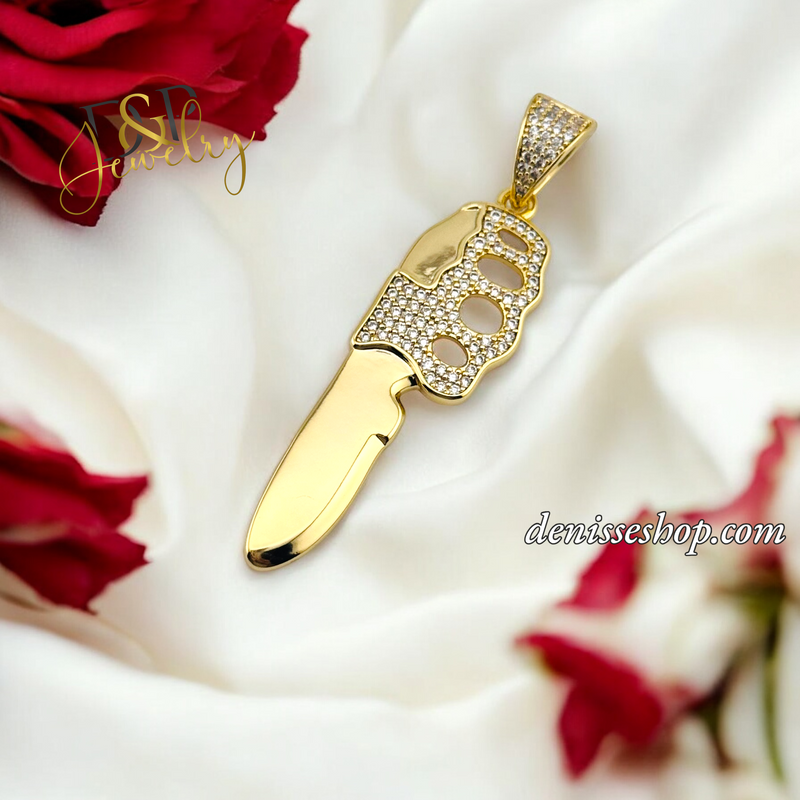 14K KNIFE MEN PENDANT P669