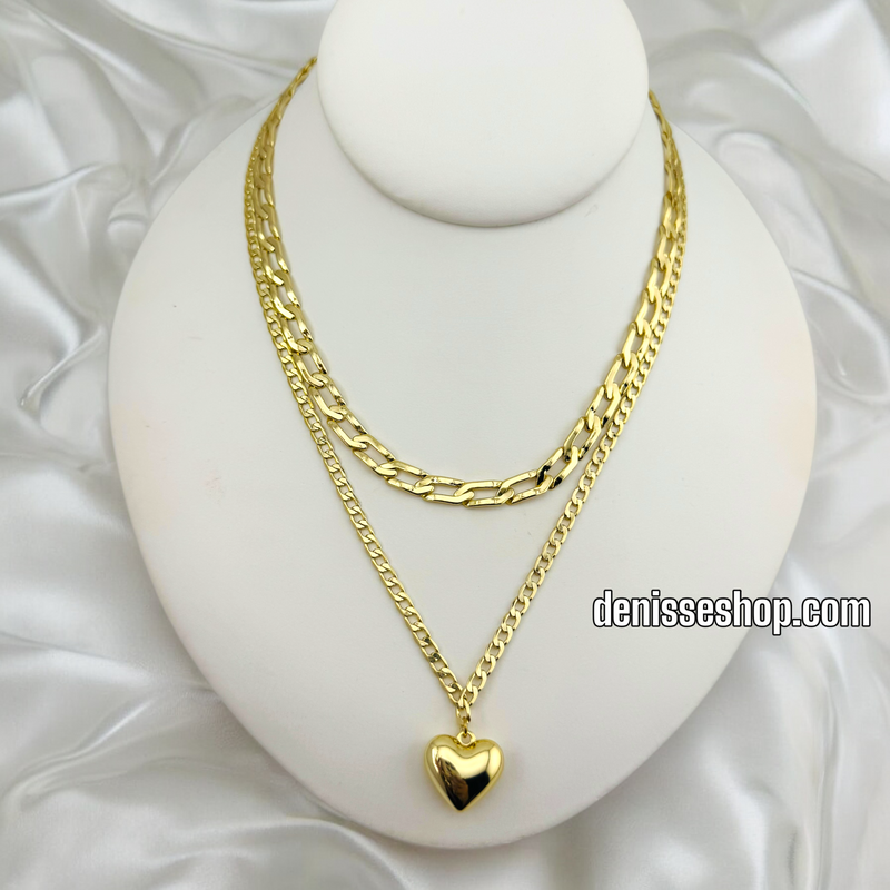 14K CUBAN DOUBLE LAYER NECKLACE N210