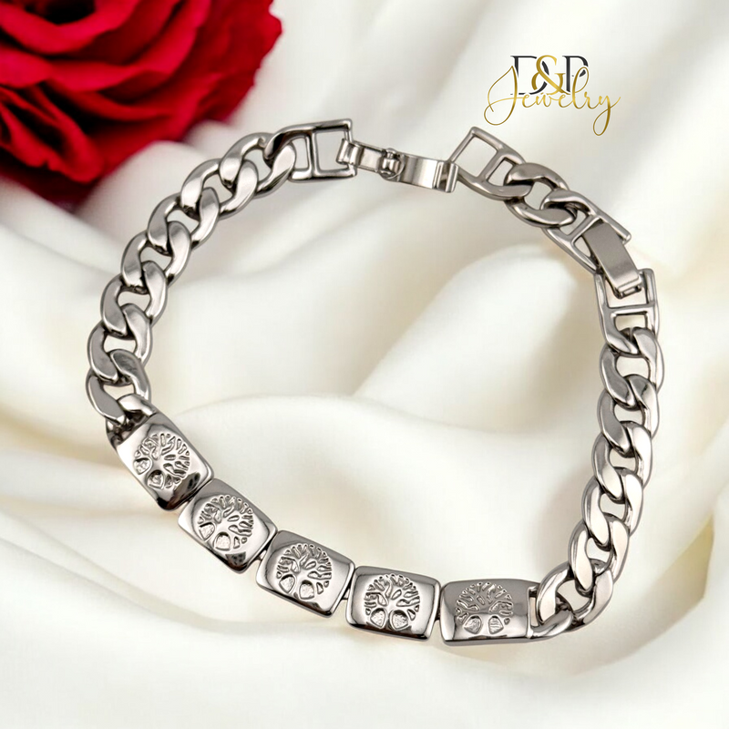 SILVER LIFE TREE BRACELET BR732